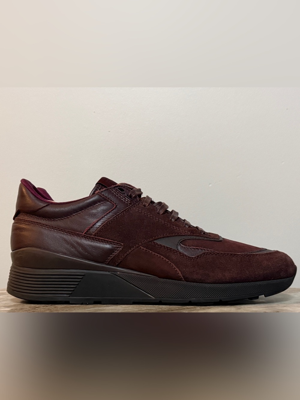 Z Zegna Burgundy Lace Up Sneakers Loro Shoe US 11 Walk Open Piana Ermenegildo